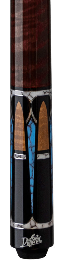 Dufferin D-546 Pool Cue - Coffee Stain Curly & Blue Recon 2