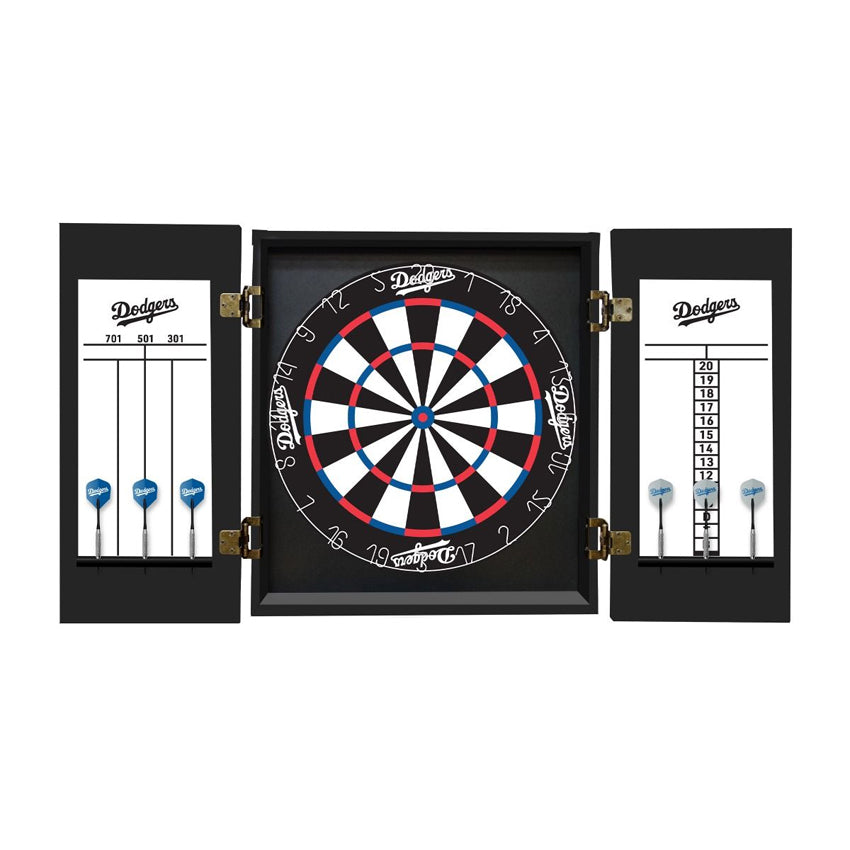 Los Angeles Dodgers Dartboard Cabinet Set Fan's Choice