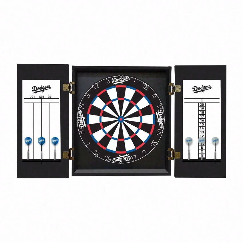 Los Angeles Dodgers Dartboard Cabinet Set Fan's Choice