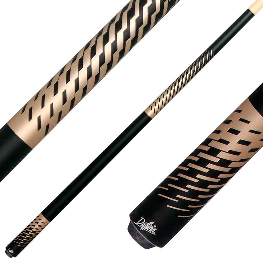 Dufferin DOE102 No Wrap Pool Cue - Black and Gold Shadow Weave