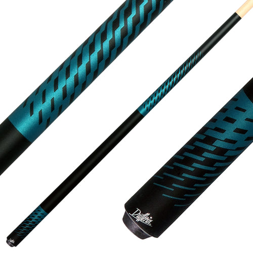 Dufferin DOE103 No Wrap Pool Cue - Black and Blue Shadow Weave 1
