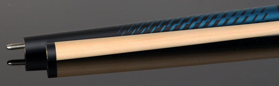 Dufferin DOE103 No Wrap Pool Cue - Black and Blue Shadow Weave