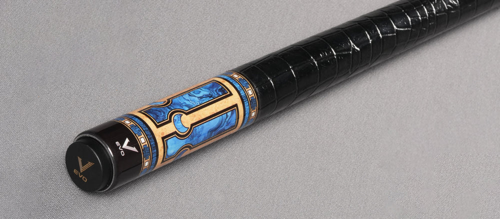 EVO Luna Sapphire Gate Leather Wrap Pool Cue Maxbing Edition