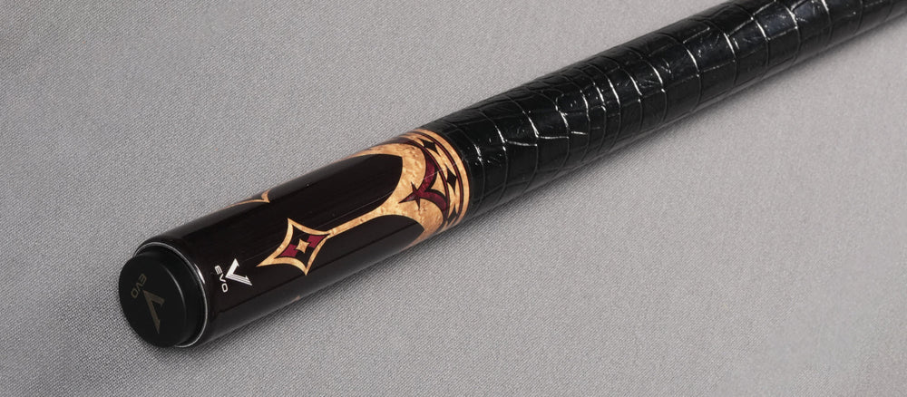 EVO Crown Royal Black Pool Cue with Black Crocodile Wrap Maxbing Edition