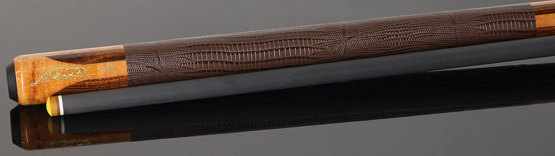 Predator P3 Aura Golden Curly Maple and Bocote Pool Cue with Luxe Leather Wrap - Uniloc