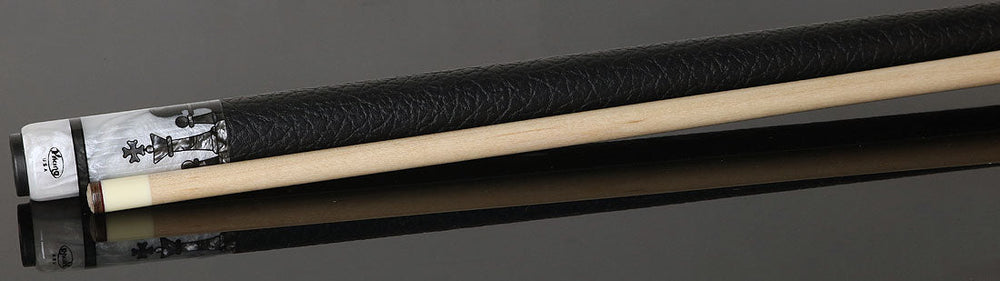 Viking DF1211 Defender Series Pool Cue - Smoke Gray with White Pearl Points and Smoke Pearl Chess Inlays