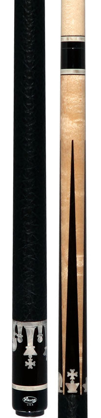 Viking DF1200 Defender Series Pool Cue - Maple with Ebony Points and White Pearl Chess Inlays