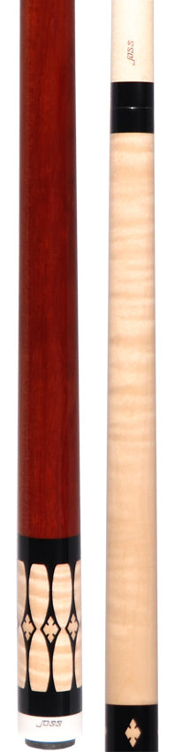 Joss Flame Birch with Bloodwood No Wrap Pool Cue - JC20-101