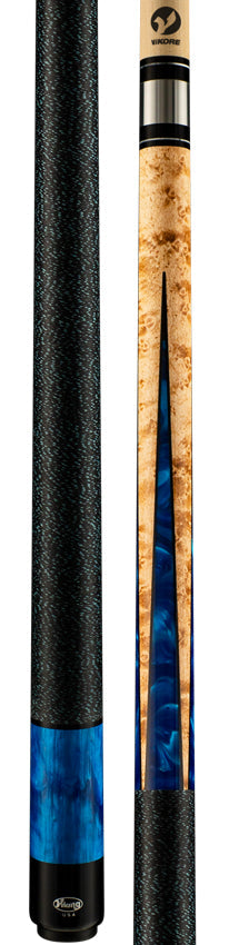 Viking HL0304 Helix Series Play Cue - Khaki Stained Bridseye Maple with Black and Blue Premium Pearl 3