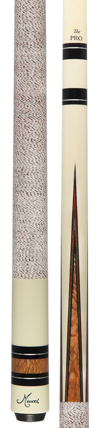 Meucci Ultra Piston UP-1 Pool Cue - Imitation Ivory with Tulipwood Points and "The Pro" Shaft
