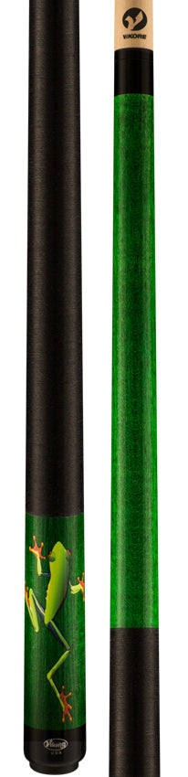 Viking DE0203 De-Cues Series Play Cue - Emerald Stained Northwood Maple with Tree Hugger Frog 3