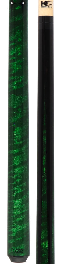 K2 KLSPGN Radial Pool Cue - Green Sneaky Pete with 11.75mm LD Shaft
