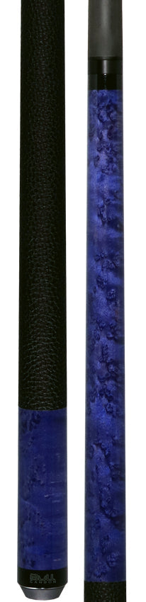 Bull Carbon Purple-Stained Birdseye Maple Play Cue with Textured Leather Wrap 5