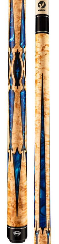 Viking MT0704 Motore Series Khaki-Stained Maple with Blue Pearl Inlays Play Cue