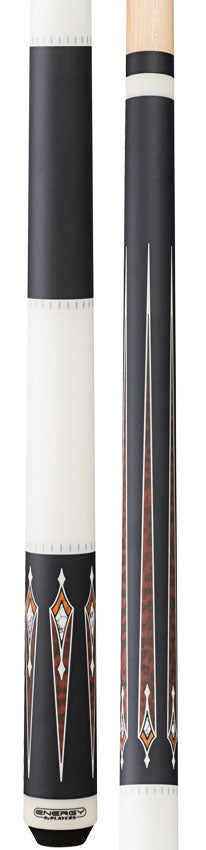Players Energy Series Matte Black with White and Thuya Burl Graphic No Wrap Pool Cue