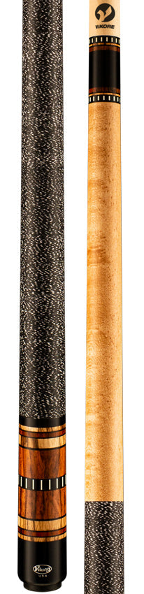 Viking IM0300 Impero Series Play Cue - Khaki Stain Birdseye Maple with Zebrawood and Cocobolo Rings 3