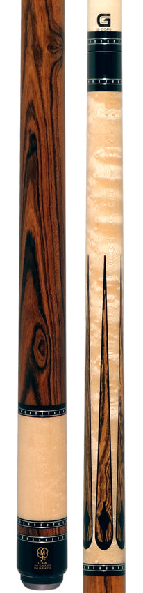 McDermott H653 H-Series No Wrap Pool Cue - Maple Forearm with Bocote Points