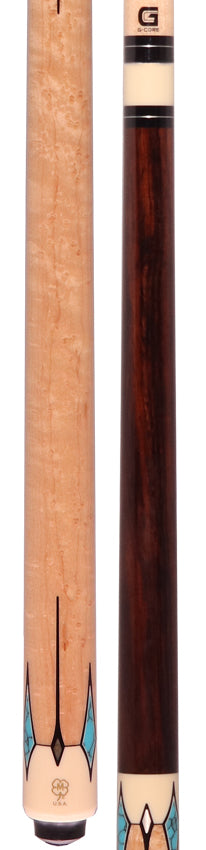 McDermott G411 G Series No Wrap Pool Cue - Rosewood with Birdseye Maple No Wrap Handle