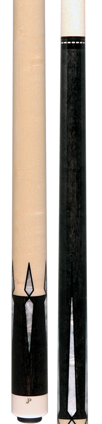 J Pechauer JP10T JP T Series No Wrap Pool Cue - Carbon-Stained Maple with Sim. Ivory Points
