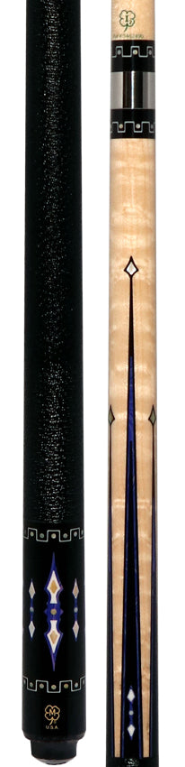 McDermott MCD50H 50th Anniversary Series Pool Cue - Birdseye Maple and Blue River Agate Points with i-2 Shaft and Commemorative 1x1 Case