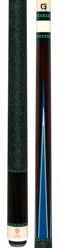 McDermott H951 H-Series Pool Cue - Rosewood with Blue Points and Irish Linen Wrap