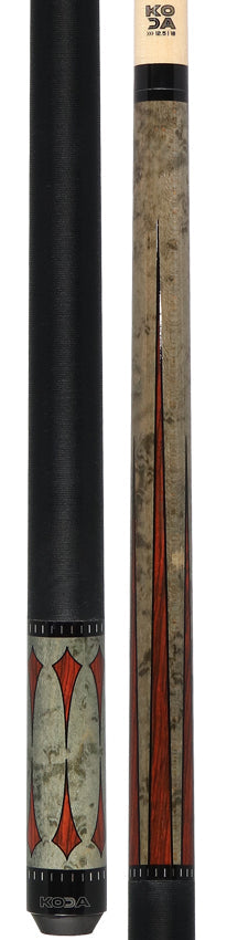Koda KD49 Pool Cue - Gray-Stained Maple with Cocobolo Points Graphic