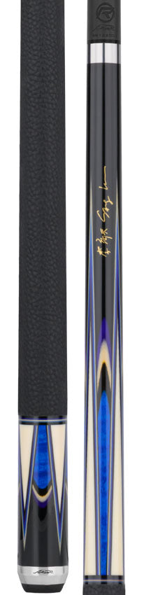 Predator Sang Lee 2-3 Black with Blue / Maple / Ebon / Purple / Ivorine Butterfly Points Limited Edition Pool Cue - Radial with Luxe Leather Wrap 3