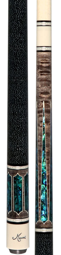 Meucci Century Series 2020GYBLBKWHP Pool Cue - Gray - Blue Pearl - Black/White Wrap with Pro Shaft