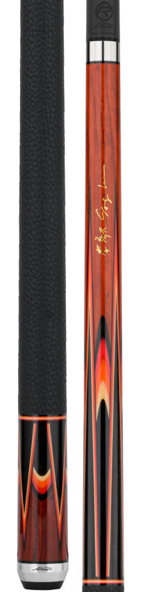 Predator Sang Lee 2-4 Cocobolo with Black / Red / Orange / Maple / Ebony Butterfly Points Limited Edition Pool Cue - Radial with Luxe Leather Wrap