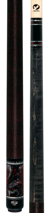 Viking TW0211 Twilight Series Play Cue - Smoke-Stained Curly Maple with Crimson Storm Premium Pearl