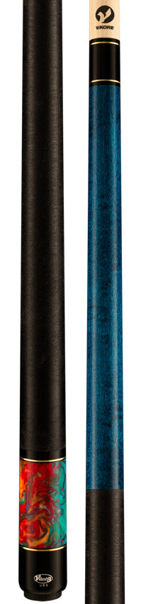 Viking BE0108 Bedlam Series Play Cue - Teal-Stained Maple with Aqua Fire Pearl 3