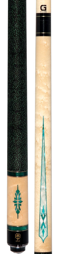 McDermott Birdseye Maple with Green and Pearl Points and Inlays Cue of the Month with G-Core Shaft