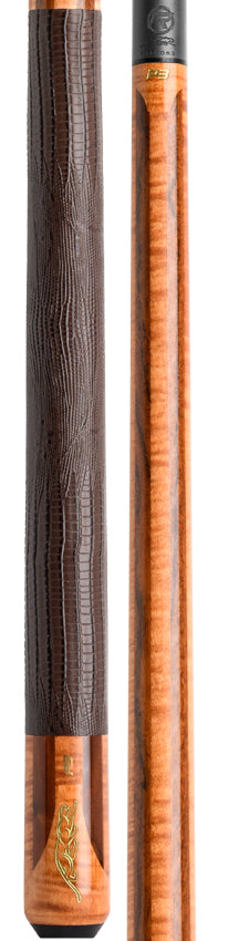 Predator P3 Aura Golden Curly Maple and Bocote Pool Cue with Luxe Leather Wrap - Uniloc