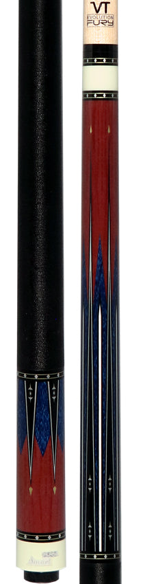Fury VT3 Graphic Pool Cue with Pebble Grain Leather Wrap