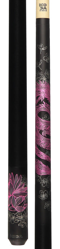 KODA KDV15PK No Wrap Pool Cue - Pink Dragon Graphic
