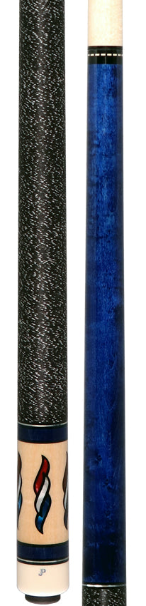 J Pechauer JP05T JP T Series Pool Cue - Blue-Stained Maple with Linen Wrap