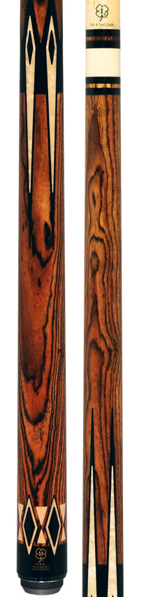 McDermott H1351 H-Series No Wrap Pool Cue - Bocote with Maple/Bocote/Black Urethane Points
