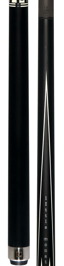 Little Monster LMPQ1SW No Wrap Play Cue with Carbon Fiber Shaft - Matte Black with White Points Graphic