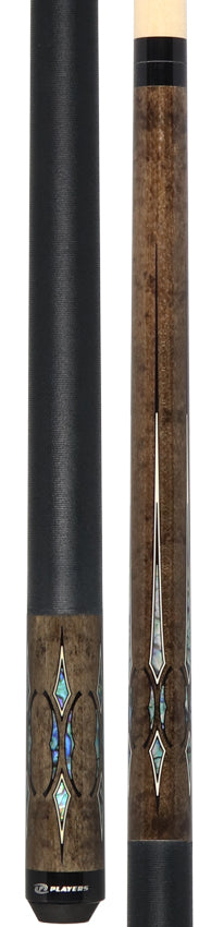Players G4148 Graphic Pool Cue - Light Grey Maple with Mother of Pearl Overlay