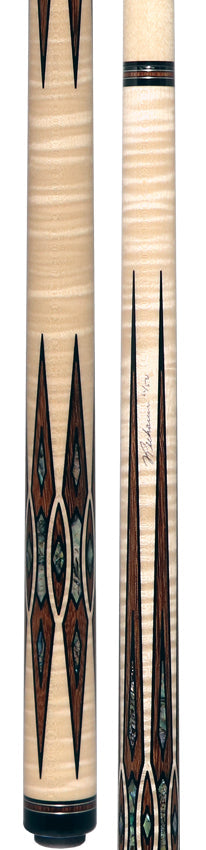 Pechauer Limited Edition Birdseye Maple with Brownheart Points and Abalone Inlays Pool Cue - PL37 5