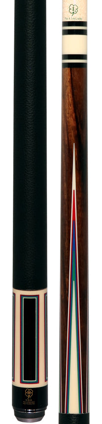 McDermott H1454 H-Series Pool Cue - Rosewood Forearm with Bone Urethane Points and Textured Leather Wrap