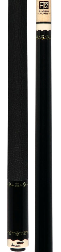 Fury CA5 Pool Cue with Sharkskin Leather Wrap - Metallic Black