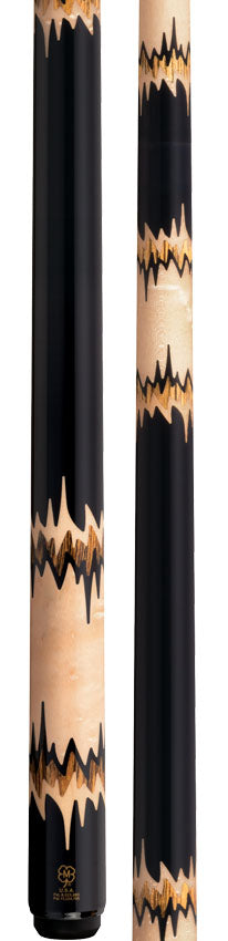 McDermott MCD50L 50th Anniversary Series Pool Cue - Black Urethane with Birdseye Maple and Bocote Inlays and Commemorative 1x1 Case
