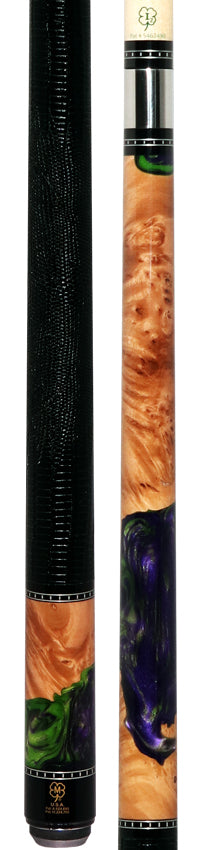 McDermott H1453 H-Series Pool Cue - Zombie Night ShokWood with Lizard Leather Wrap 3