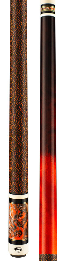 Viking SS1225B SmartShops Series Cue of the Month - Electric Orange and Crimson Stained Maple with Afterburn Surge Pearl Sleeve