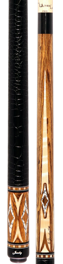 Jacoby HBV2 Series Pool Cue - Bocote Forearm with Curly Maple and White Buffalo Inlays Points
