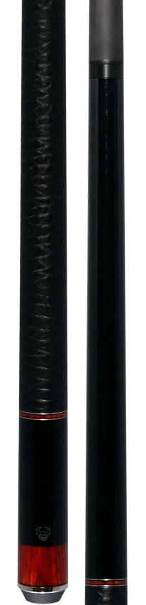 Bull Carbon Black with Cocobolo Inlays Play Cue with Textured Leather Wrap 5