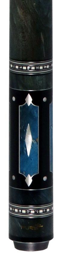 Fury FUAM18 No Wrap Pool Cue - Ebony with Burl Points and Wrap Section with AMFCHT2 Wood Shaft 2