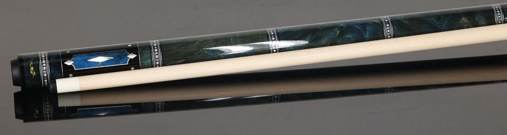 Fury FUAM18 No Wrap Pool Cue - Ebony with Burl Points and Wrap Section with AMFCHT2 Wood Shaft