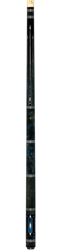 Fury FUAM18 No Wrap Pool Cue - Ebony with Burl Points and Wrap Section with AMFCHT2 Wood Shaft